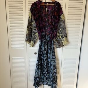 Floral Sheer Kimono Dress